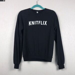 Knitflix Crewneck Black Sweater size Small